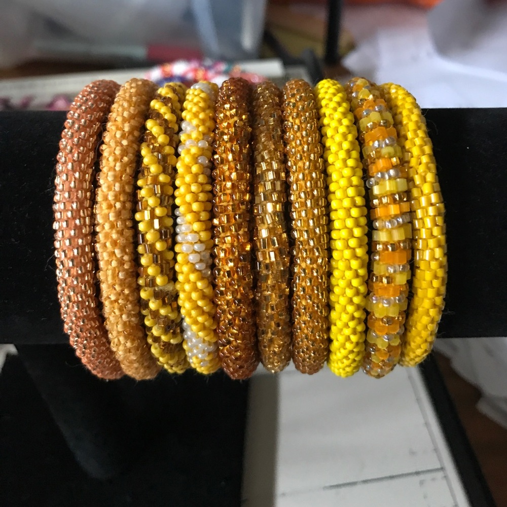 Rolls on beaded bracelets